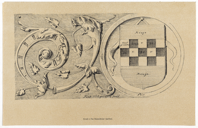 30228 Detail van de renaissance schouw op een van de bovenvertrekken van het huis Beuckenburch (Kromme Nieuwegracht F ...
